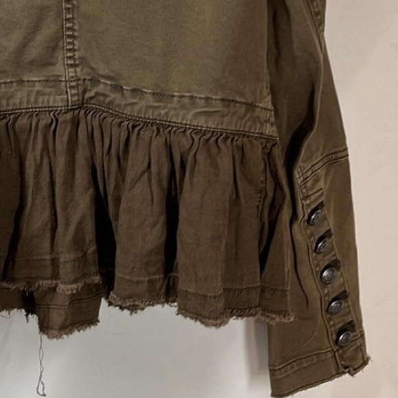 Free People Boho Military Peplum Jacket Size XSmall - Picture 9 of 11